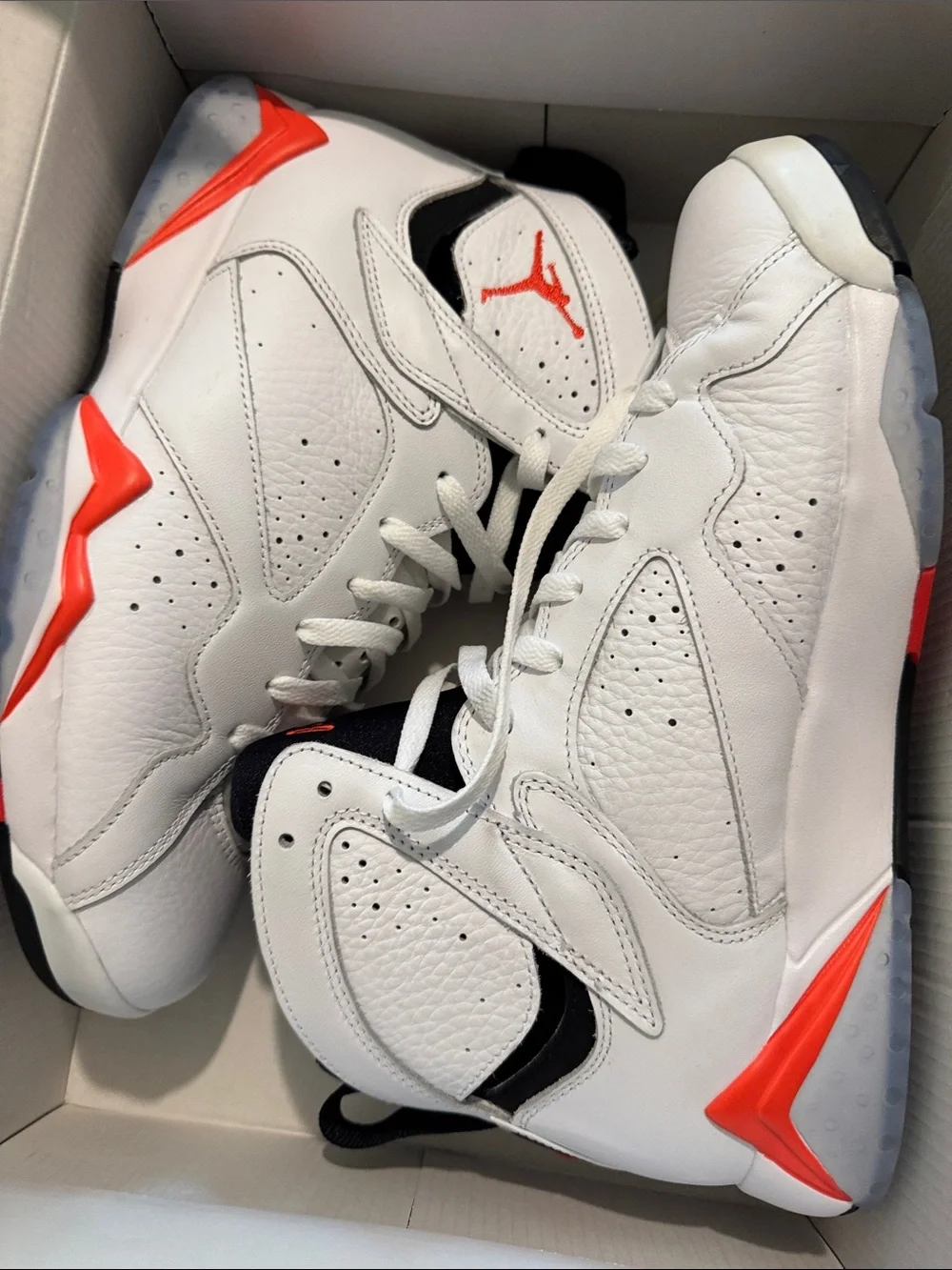Jordan White and Infrared Men's Basketball Sneakers